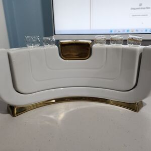 Elegant White and Gold Home Accent